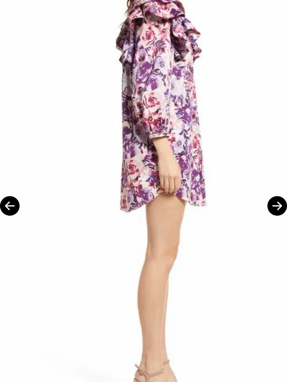 Floral Print Ruffle Shift Dress - Picture 3 of 5